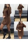 ABITO MAGLIONE CON MANICHE E BOTTONI AH255234 CIOCCOLATO