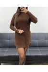 ABITO MAGLIONE CON MANICHE E BOTTONI AH255234 CIOCCOLATO
