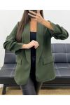 BLAZERJASJE MET OPGEROLDE MOUWEN AH255087 KHAKI