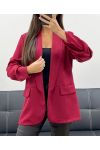GIACCA BLAZER CON MANICHE ARROTOLATE AH255087 BORGOGNA