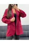 GIACCA BLAZER CON MANICHE ARROTOLATE AH255087 BORGOGNA