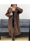 CAPPOTTO CON CAPPUCCIO EFFETTO 2 IN 1 AH255247 CIOCCOLATO