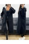 CAPPOTTO CON CAPPUCCIO EFFETTO 2 IN 1 AH255247 NERO