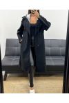 CAPPOTTO CON CAPPUCCIO EFFETTO 2 IN 1 AH255247 NERO