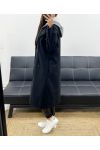 CAPPOTTO CON CAPPUCCIO EFFETTO 2 IN 1 AH255247 NERO
