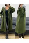 CAPPOTTO CON CAPPUCCIO EFFETTO 2 IN 1 AH255247 KAKI