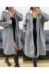 CAPPOTTO CON CAPPUCCIO EFFETTO 2 IN 1 AH255247 GRIGIO