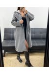 CAPPOTTO CON CAPPUCCIO EFFETTO 2 IN 1 AH255247 GRIGIO