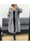CAPPOTTO CON CAPPUCCIO EFFETTO 2 IN 1 AH255247 GRIGIO