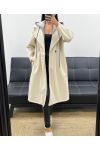 CAPPOTTO CON CAPPUCCIO EFFETTO 2 IN 1 AH255247 BEIGE