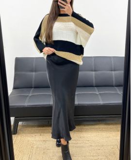 LUREX STRIPED PULLOVER AH250652 BLACK