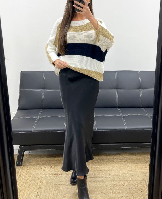 LUREX STRIPED JUMPER AH250652 WHITE