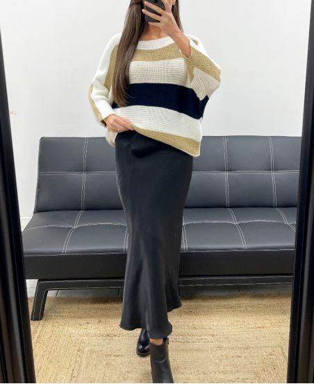 LUREX STRIPED JUMPER AH250652 WHITE