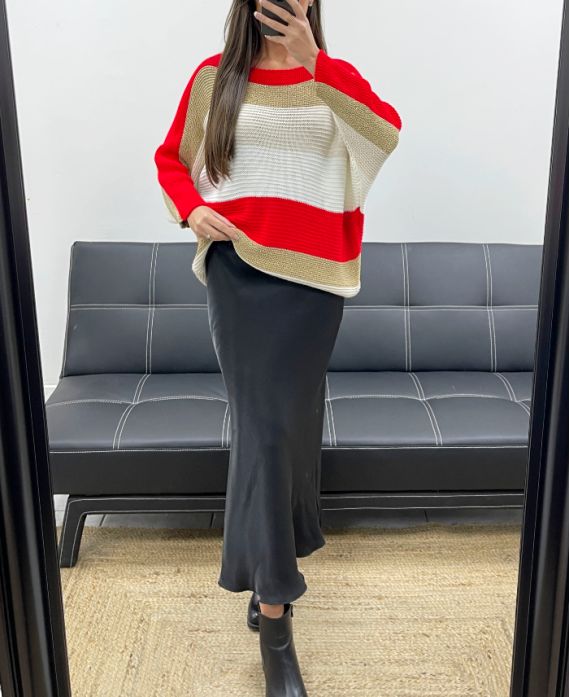 LUREX STRIPED JUMPER AH250652 RED