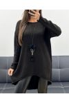 MAGLIONE LUNGO OVERSIZE ASIMMETRICO + AH255254 COLIER MARRONE