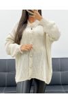 WEICHE OVERSIZE-WESTE MIT KNÖPFEN AH255136 BEIGE