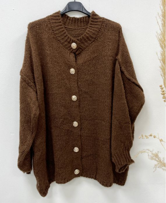 MORBIDO GILET OVERSIZE CON BOTTONI AH255136 CIOCCOLATO