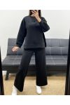 CONJUNTO DE SUDADERA OVERSIZE LOVE + PANTALÓN DE 2 BOLSILLOS AH255260 NEGRO