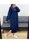 ABITO OVERSIZE CON SPACCO BLU NAVY AH36278