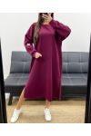 ABITO OVERSIZE CON SPACCHI AH36278 BORDEAUX