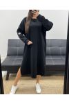 OVERSIZED JURK MET SPLIT AH36278 ZWART