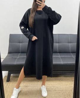 ABITO OVERSIZE CON SPACCO AH36278 NERO