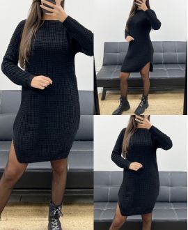 CHUNKY KNIT SWEATER DRESS AH36269 BLACK
