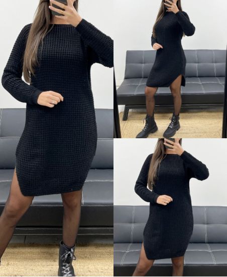 ROBE-PULL GROSSE MAILLE AH36269 NOIR