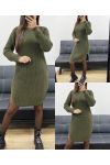 SUKIENKA SWETERKOWA Z GRUBEJ DZIANINY AH36269 KHAKI