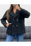 MANTEAU AVEC DOUBLURE 2 POCHES AH36265 NOIR