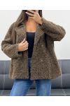 CAPPOTTO CON FODERA 2 TASCHE AH36265 CIOCCOLATO