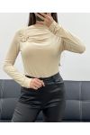 CHIQUE TOP MET GESP AH36274 BEIGE