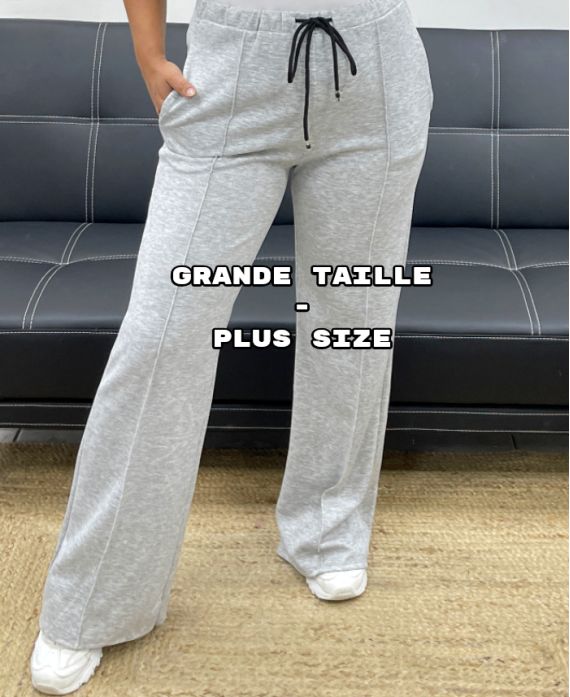 PANTALONE 2 TASCHE TAGLIE FORTI CON PINCES A COSTINE AH36315 GRIGIO