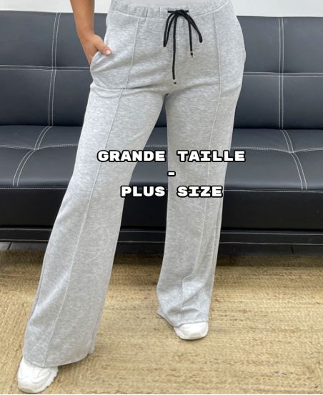 GRANDE TAILLE PANTALON 2 POCHES AVEC PLIS NERVURéS AH36315 GRIS
