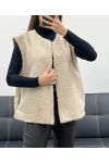 VESTE EN LAINE A POILS DOUX 2 POCHES AH555019 BEIGE