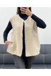 VESTE EN LAINE A POILS DOUX 2 POCHES AH555019 BEIGE