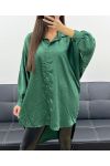 PLUS SIZE GREEN STUDDED SATIN TUNIC DRESS AH36386