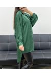 GRANDE TAILLE ROBE-TUNIQUE SATIN CLOUTéE AH36386 VERT