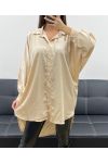 VESTIDO TÚNICA DE SATÉN CON TACHUELAS DE TALLA GRANDE AH36386 BEIGE