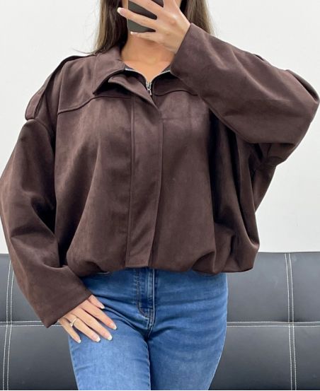 CHAQUETA DE ANTE AH2555040 CHOCOLATE