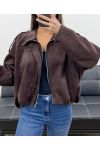 VESTE EN SUEDINE AH2555040 CHOCOLAT
