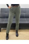 PACK 5 PANTALONS VELOURS 2 POCHES + CEINTURE S-M-L-XL-XXL AH250641 KAKI
