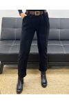 PACK 5 PANTALONS VELOURS 2 POCHES + CEINTURE S-M-L-XL-XXL AH250641 NOIR