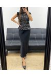 TOP IN VELLUTO DI PAILLETTES AH250640 ARGENTO