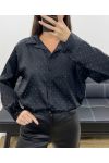 BLACK AH250621 STUDDED SATIN SHIRT