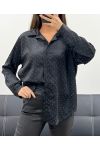 CAMISA DE SATÉN CON TACHUELAS AH250621 NEGRA