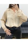 SATIN SHIRT STUDDED AH250621 BEIGE