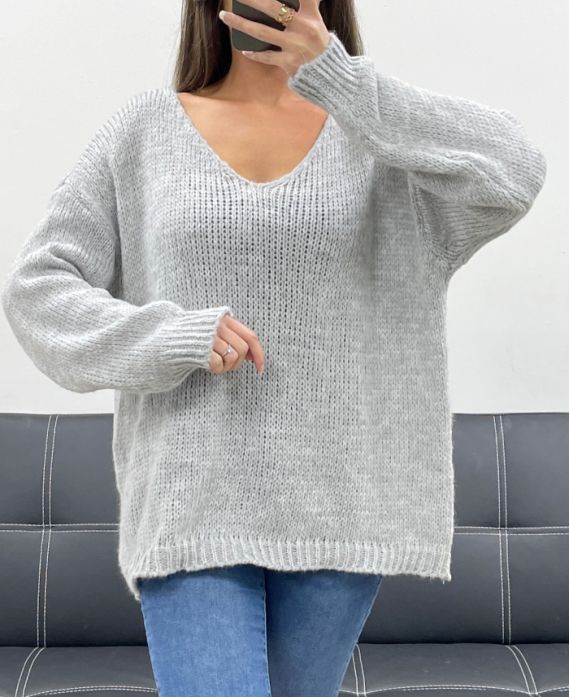 SWETER OVERSIZE COCOONING AH250601 JASNOSZARY