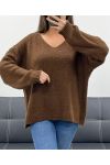 SUÉTER CAPULLO OVERSIZE AH250601 CHOCOLATE
