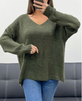 OVERSIZE-PULLOVER MIT KOKON AH250601 KHAKI